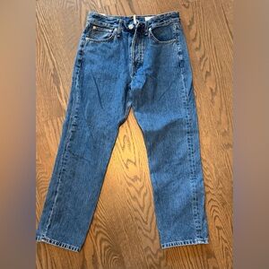 rag & bone Women's Straight Leg Blue Jeans